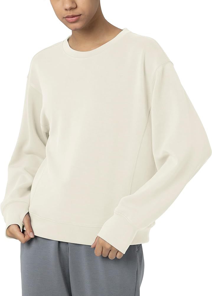 Colorfulkoala Women's Long Sleeve Athletic Sweatshirt Crewneck Modal Pullover Tops | Amazon (US)