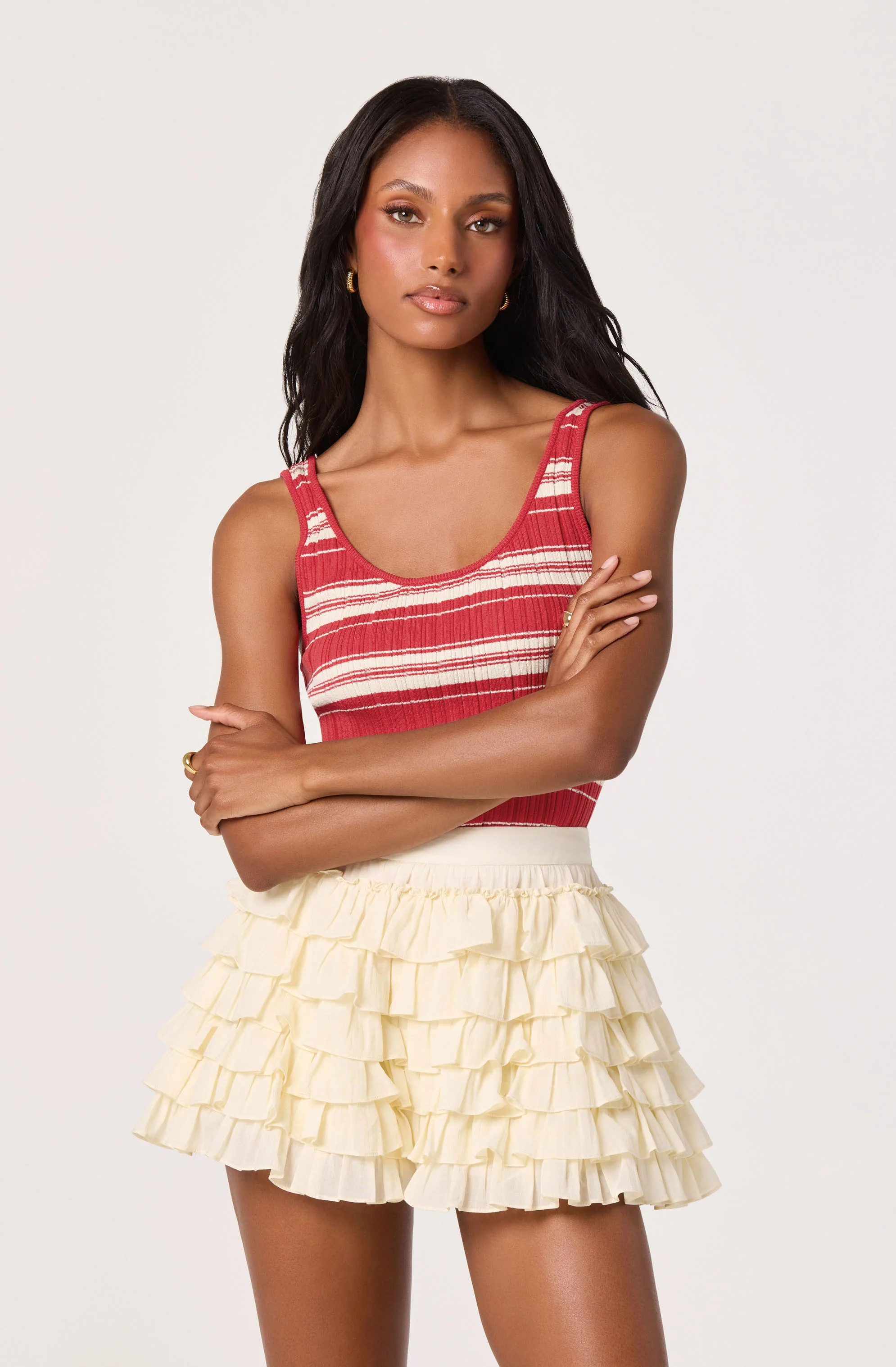 ASTR the Label | Danfy Bloomer High-Rise Shorts in Cream |  Size S | ASTR The Label (US)
