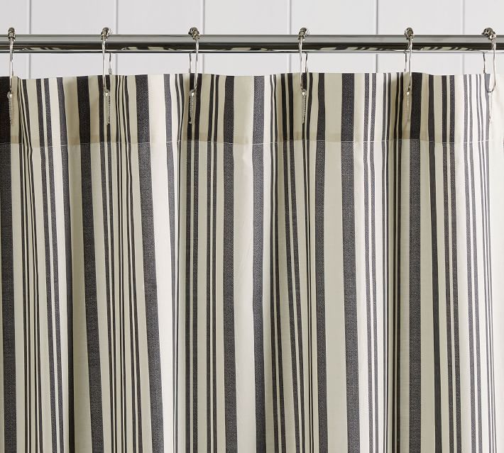 Antique Stripe Organic Shower Curtain | Pottery Barn (US)