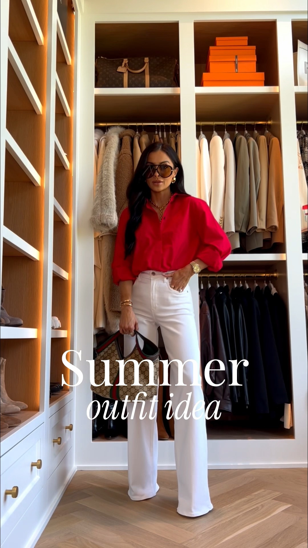 Zara new arrivals 
Zara red shirt Wearing an XS/S
Citizens jeans wearing a 23
Gucci Giglio bags in size small
Amazon sunglasses

#LTKOver40 #LTKmomlife #LTKootd