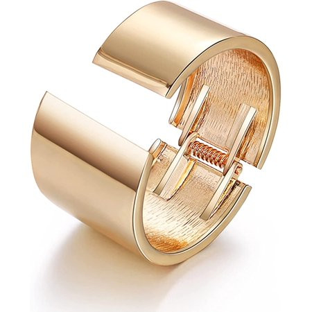 18K Gold Cuff Bracelets for Women Fashion Chunky Gold Bracelets for Teen Girls Hinge Gold Bangle Bra | Walmart (US)
