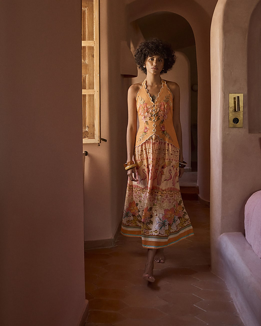 Orange Cotton Floral Print Peplum Maxi Dress | River Island UK & IE