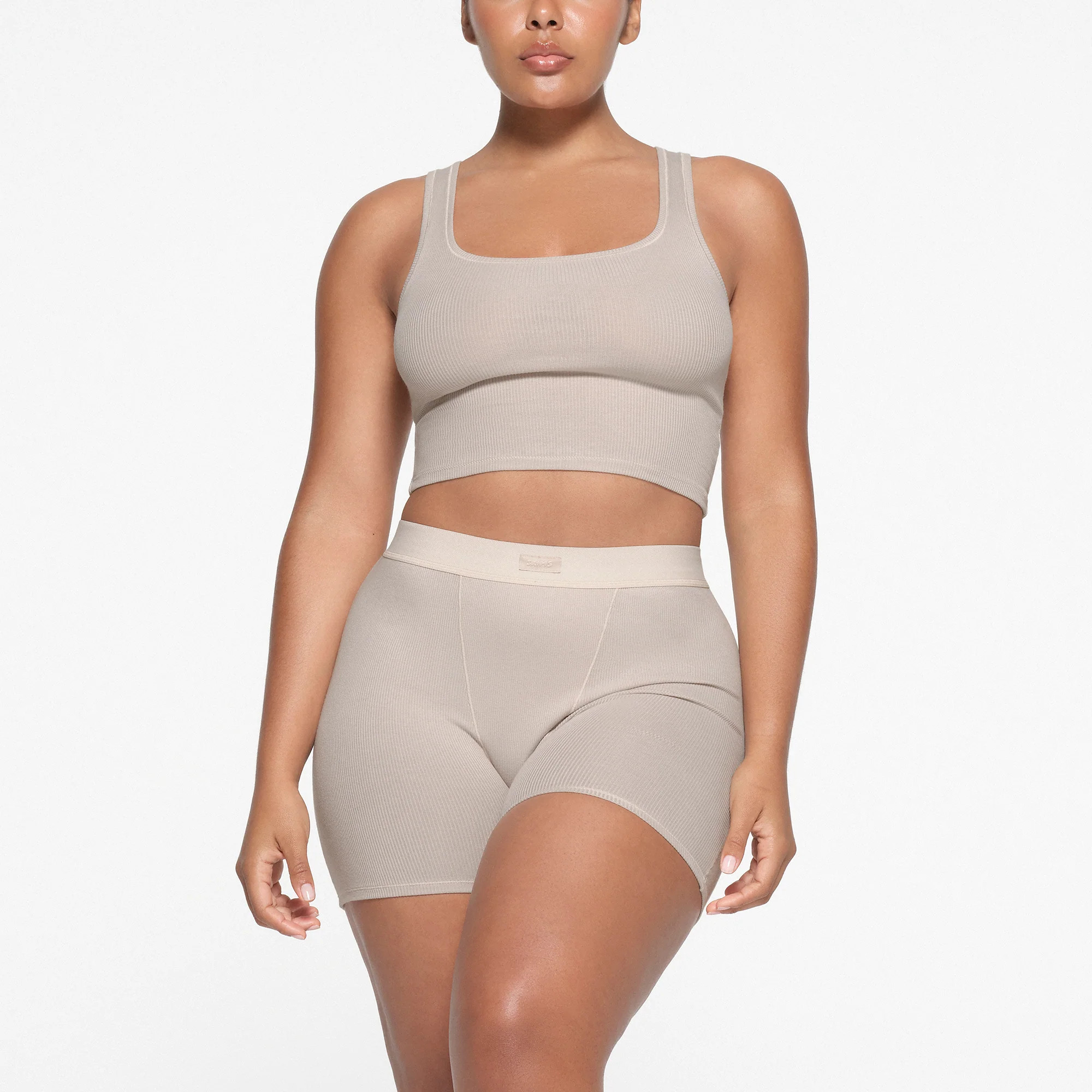 SKIMS Tank Top | Light Neutral | Large | Cotton Rib | SKIMS (US)