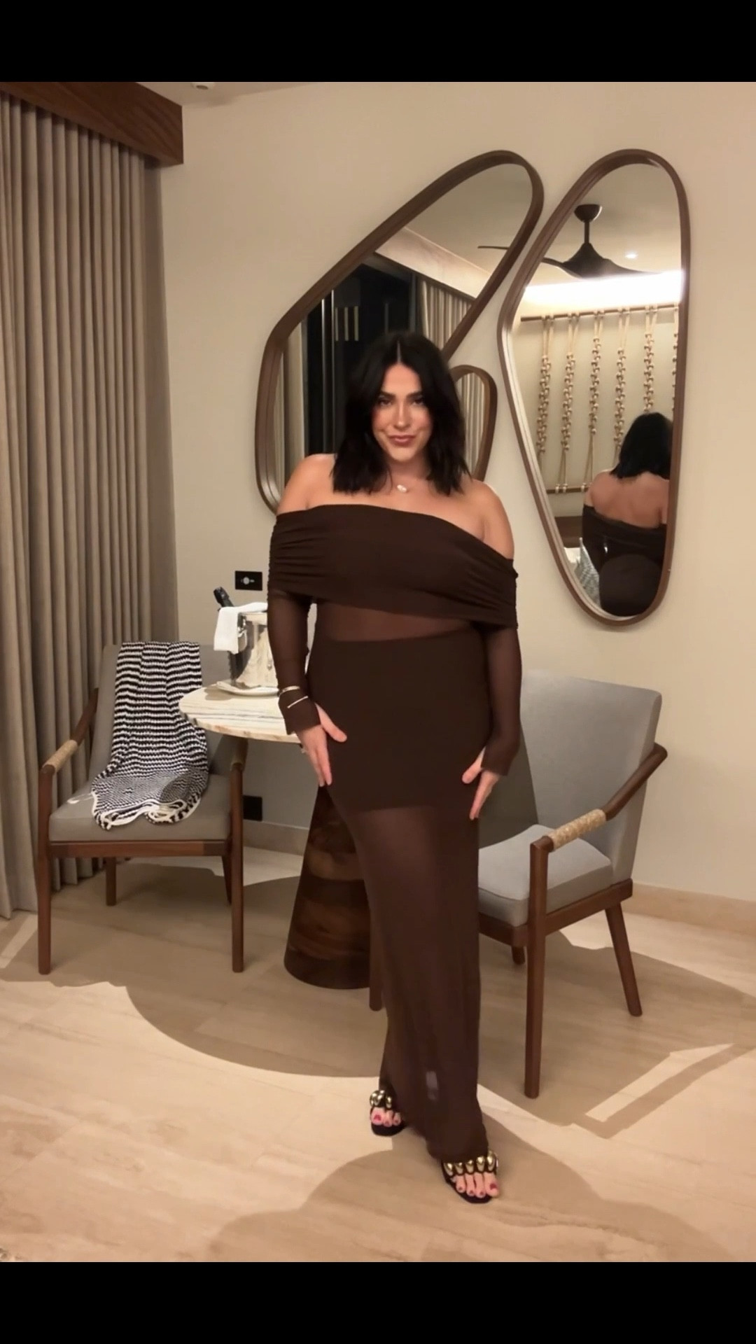 Stunning vacation dress on sale! I did a size large, could probably do M in this stunning dress! It does stretch. 

Event dress, vacation dress, resort dress. Midsize style. 

#LTKMidsize #LTKootd #LTKTravel