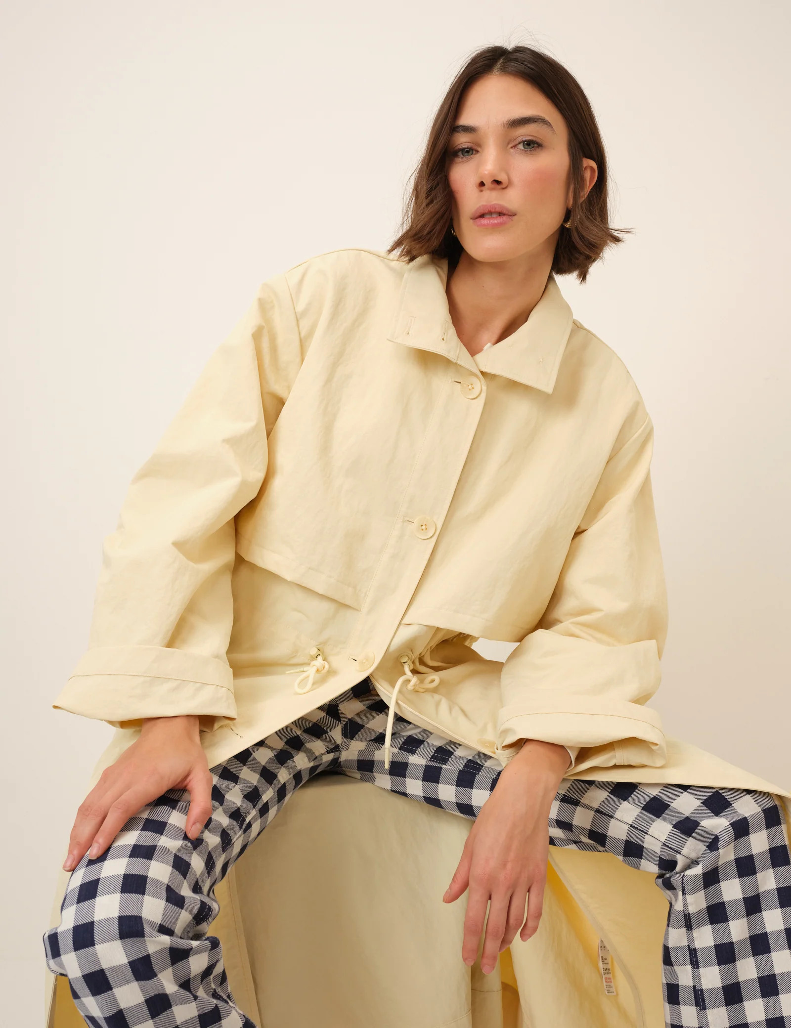 Butter Yellow Longline Funnel Neck Parka Jacket | Nobody's Child