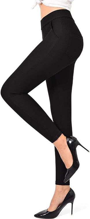 Ginasy Dress Pants for Women Business Casual Stretch Pull On Work Office Dressy Leggings Skinny Trou | Amazon (US)
