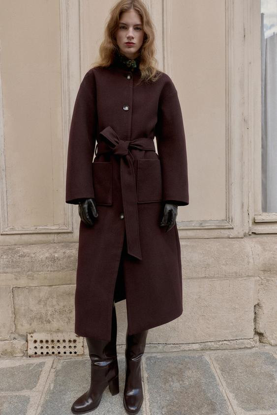 LONG BELTED COAT | Zara US
