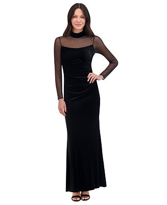 Women's Velvet Mock-Neck Gown | Macy's