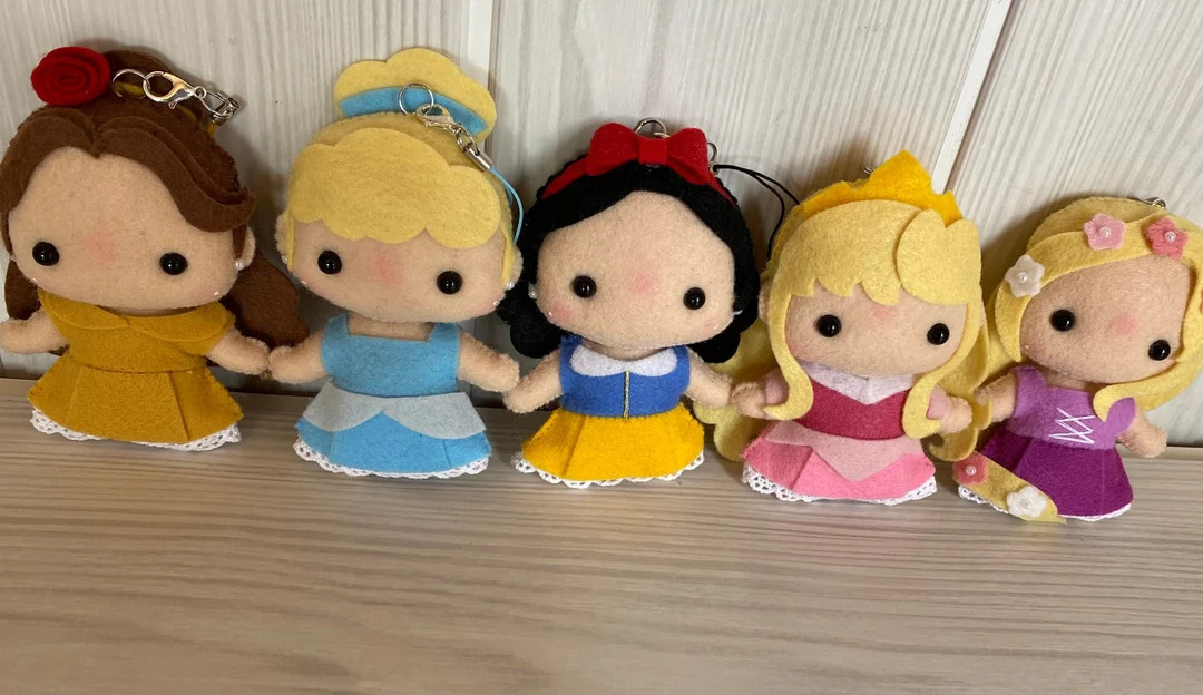 Mini Princess Keychain, Handmade Felt Figurine, Handmade Decoration, Bag Decoration - Etsy | Etsy (US)