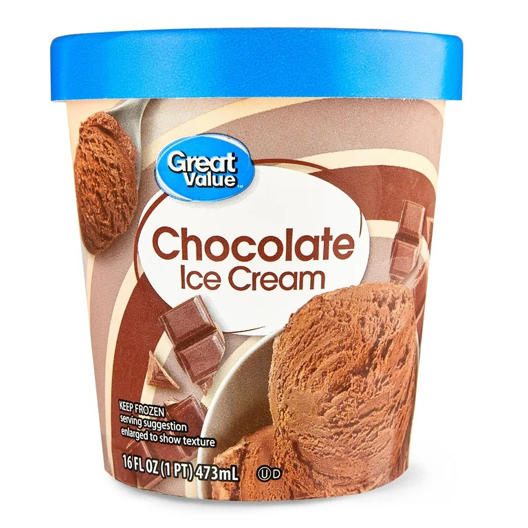 Great Value Chocolate Ice Cream, Pint, 16 fl oz | Walmart (US)