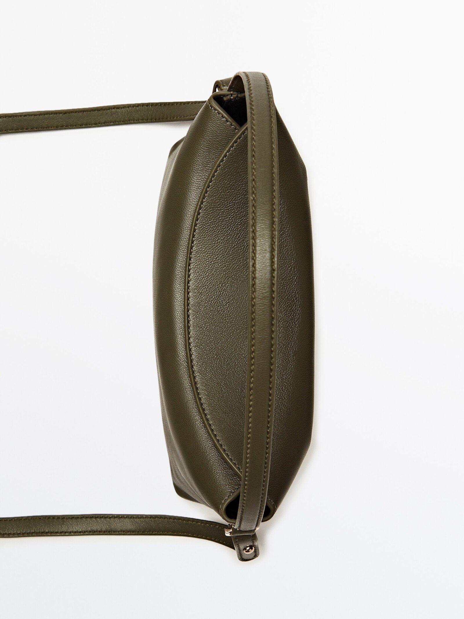 Rectangular nappa leather crossbody bag | Massimo Dutti UK