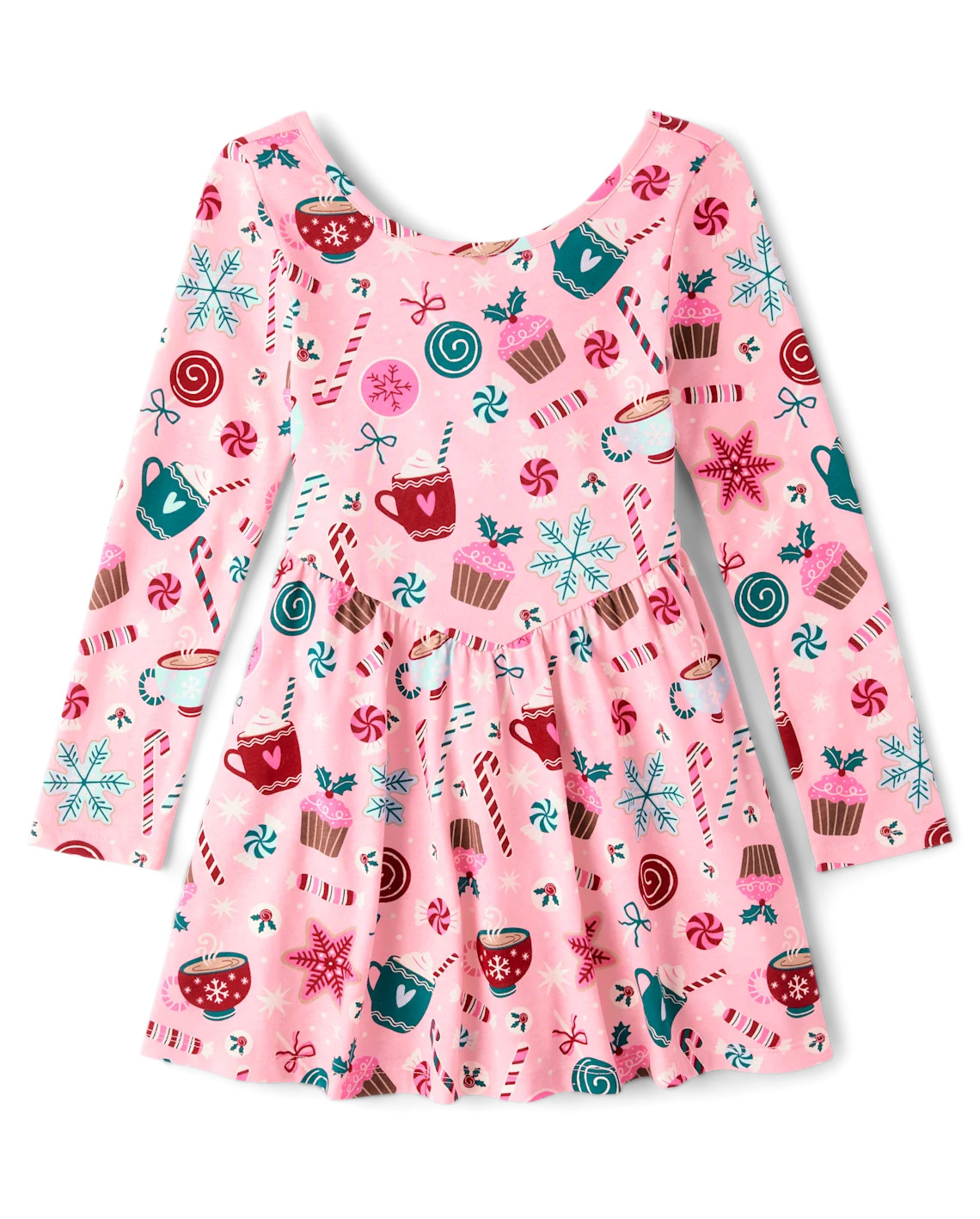 Girls Holiday V-Waist Dress - pink | The Children's Place