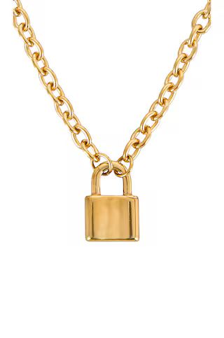 petit moments Lock It Up Necklace in Gold from Revolve.com | Revolve Clothing (Global)