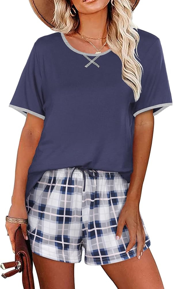 Ekouaer Women Pajama Set Casual Short Set | Amazon (US)