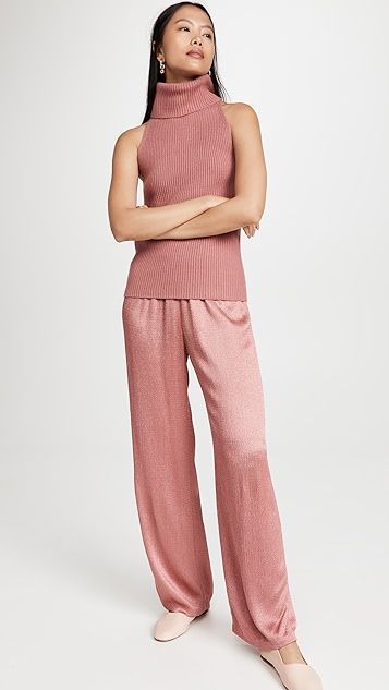 Smocked Satin Wide Leg Pants | Shopbop