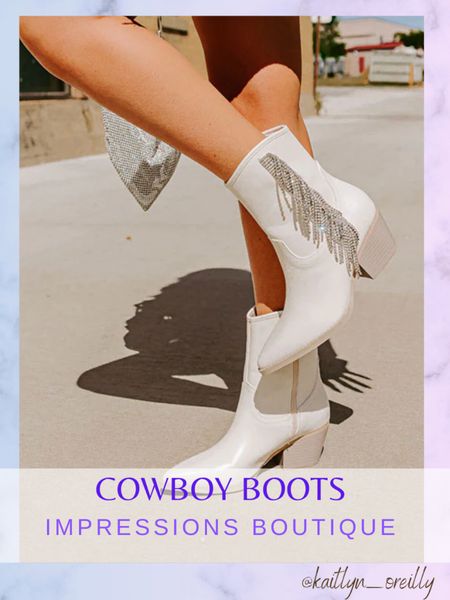 Cowboy boots for country concerts from impressions boutique 

country concert , Spring outfit , summer outfit , Taylor Swift Concert , Dresses , jeans , eras tour , maternity , white dress , summer outfit , summer outfits , summer outfit , boots , cowboy boots , bachelorette, bridal , bridal shower ,
bachelorette party #LTKshoecrush #LTKSeasonal #LTKstyletip #LTKunder100 #LTKcurves #LTKbump #LTKFind #LTKwedding 


