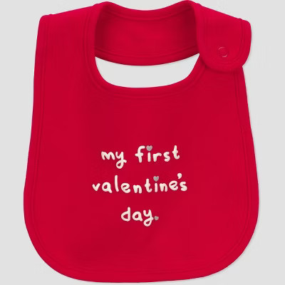 Carter's Just one you® Baby My 1st Valentines Day Bib - Red | Target