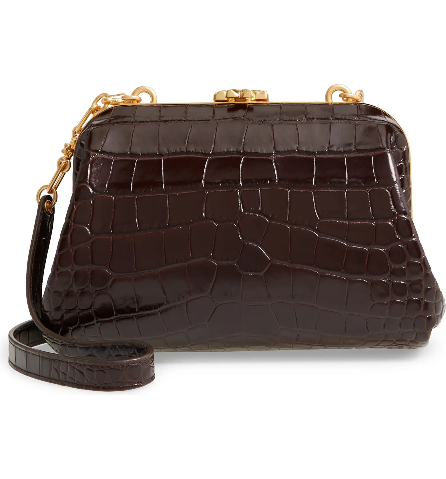 Small Cleo Croc Embossed Leather Shoulder Bag | Nordstrom