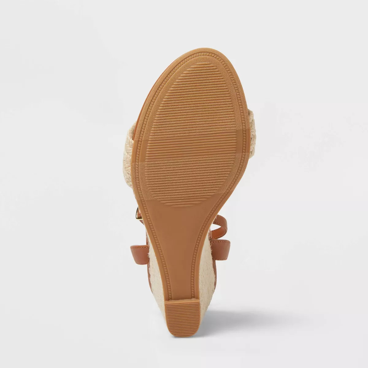 Women's Tish Single Band Ankle Strap Wedge Heels with Memory Foam Insole - A New Day™ Tan | Target