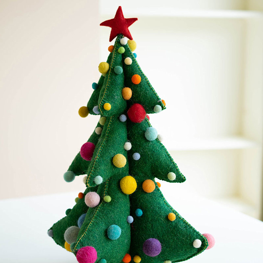 Merry & Bright Felt Christmas Tree - Green, Acrylic,polyester | The Company Store | The Company Store
