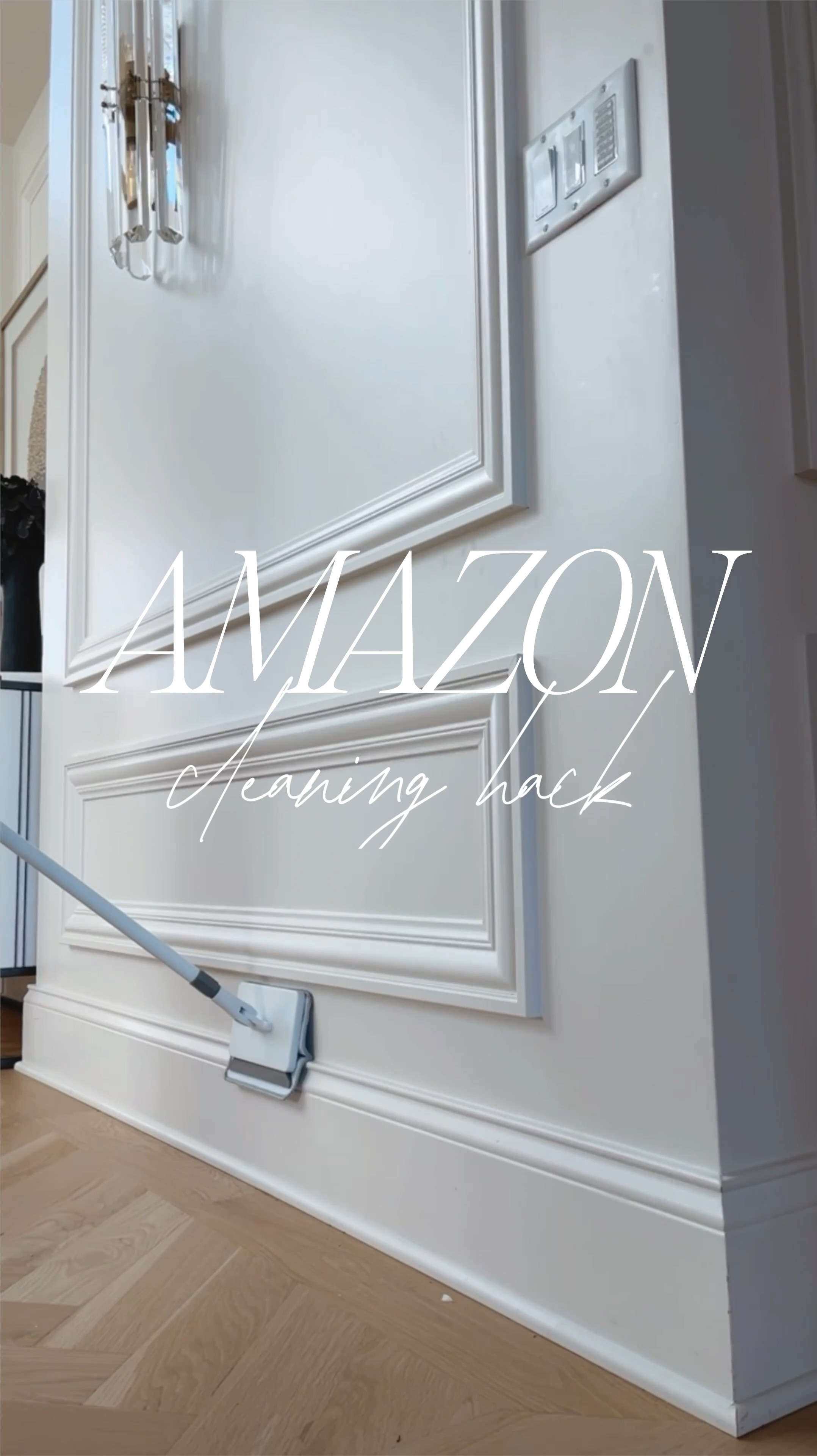 Amazon cleaning hack. This works amazing for baseboards and above doors 