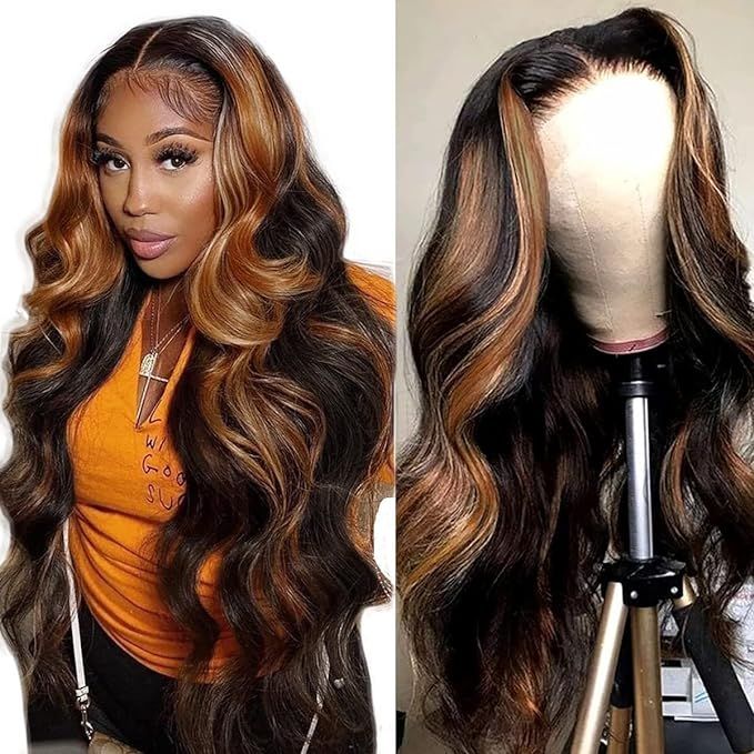 NAYUMI Ombre Lace Front Wig Human Hair13x4 Balayage FB30 Highlight Lace Front human hair Wig Tran... | Amazon (US)