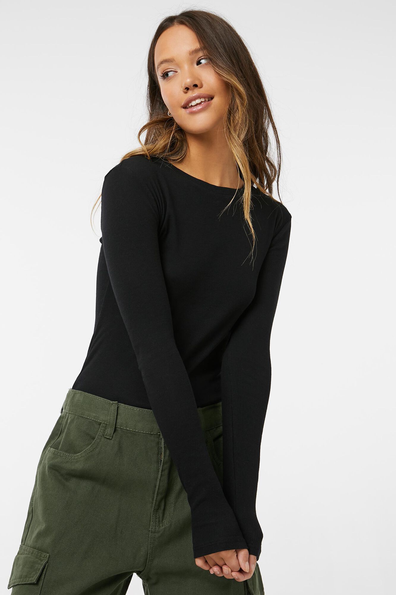 Long Sleeve Ribbed Bodysuit | Ardene