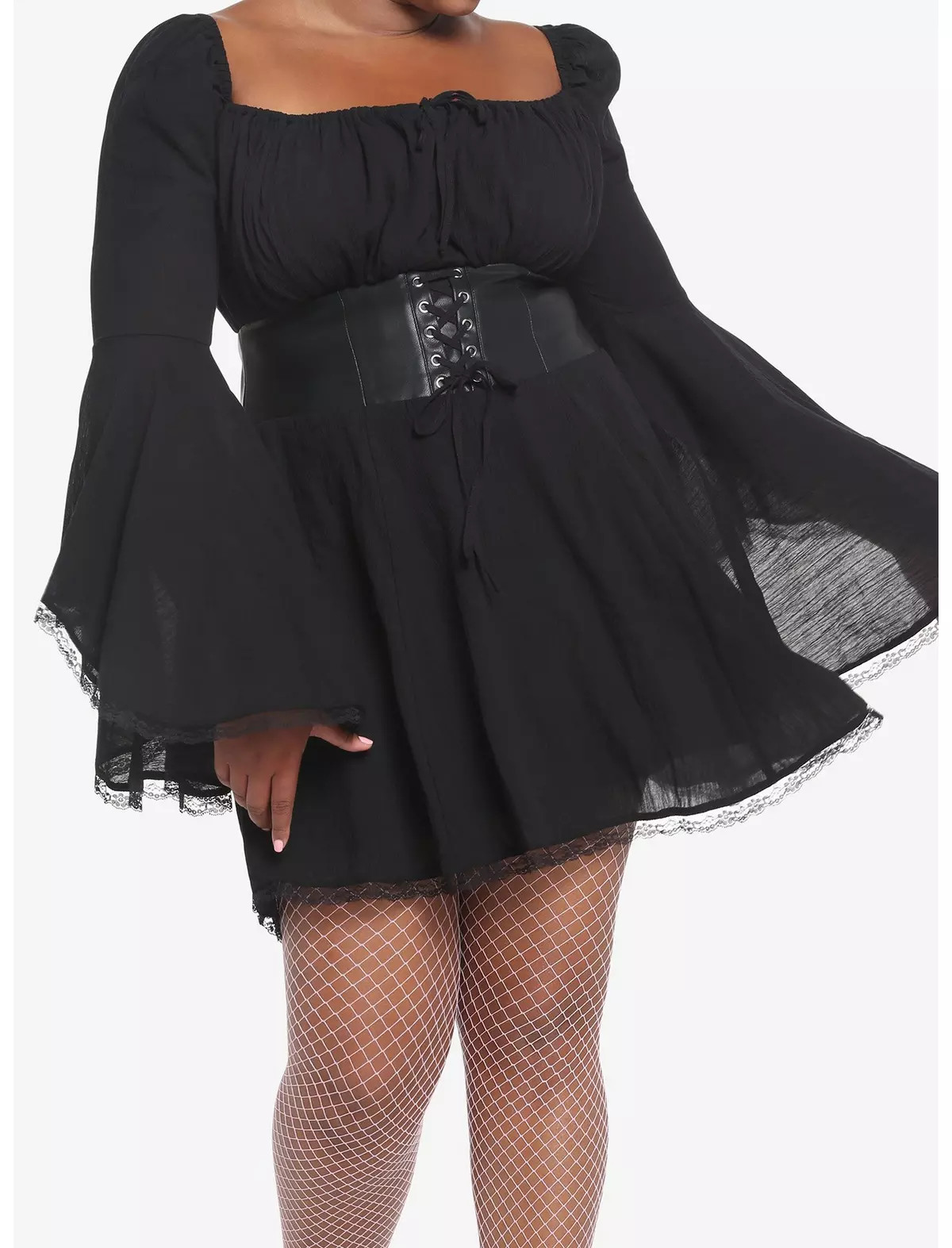 Black Corset Bell Sleeve Dress Plus Size | Hot Topic | Hot Topic