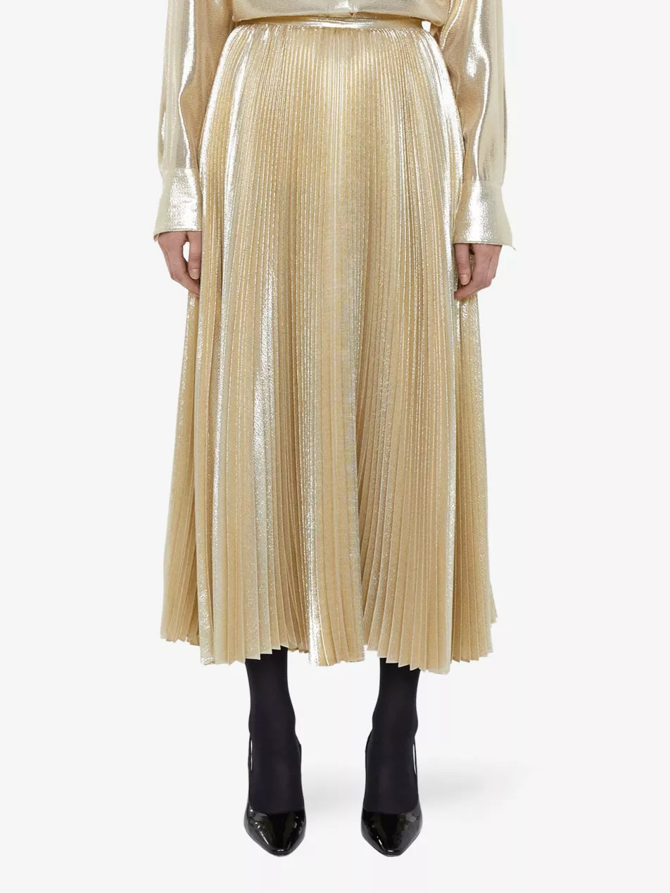 Essai Pleated Silk-Blend Midi Skirt | Selfridges