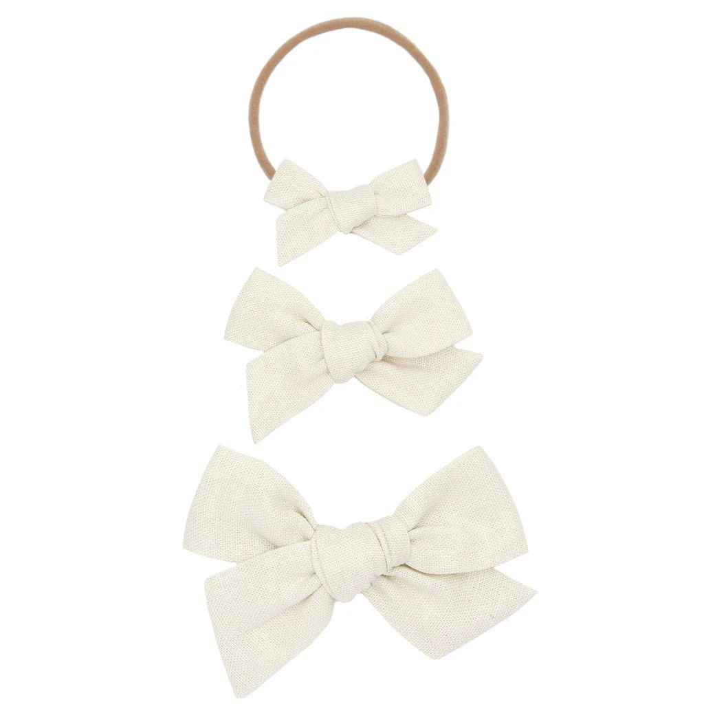 Linen Bow - Ivory Headband | Lou Lou & Company