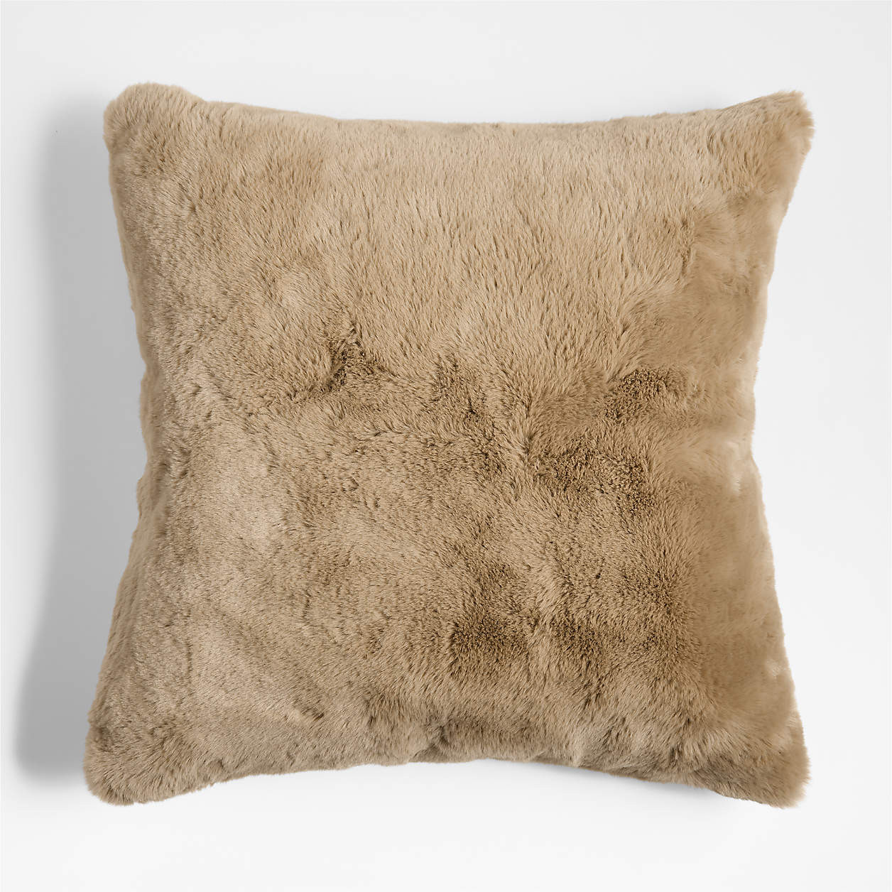 Burnt Green Faux Fur 23"x23" Throw Pillow with Feather Insert + Reviews | Crate & Barrel | Crate & Barrel