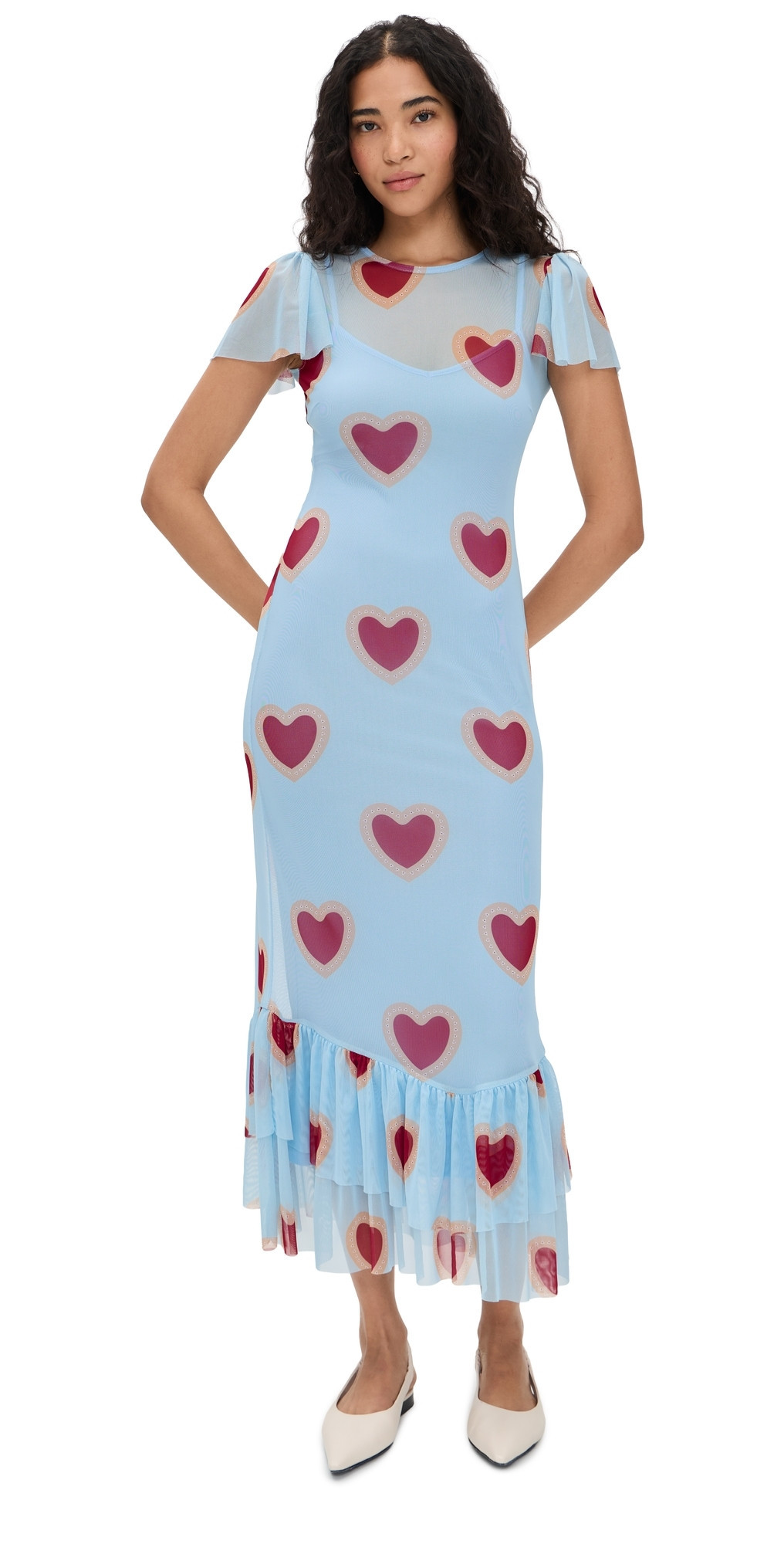 Never Fully Dressed Katie Heart Mesh Dress Blue 6 | Shopbop