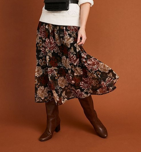 Jupe volantée imprimée Femme | Promod (FR)