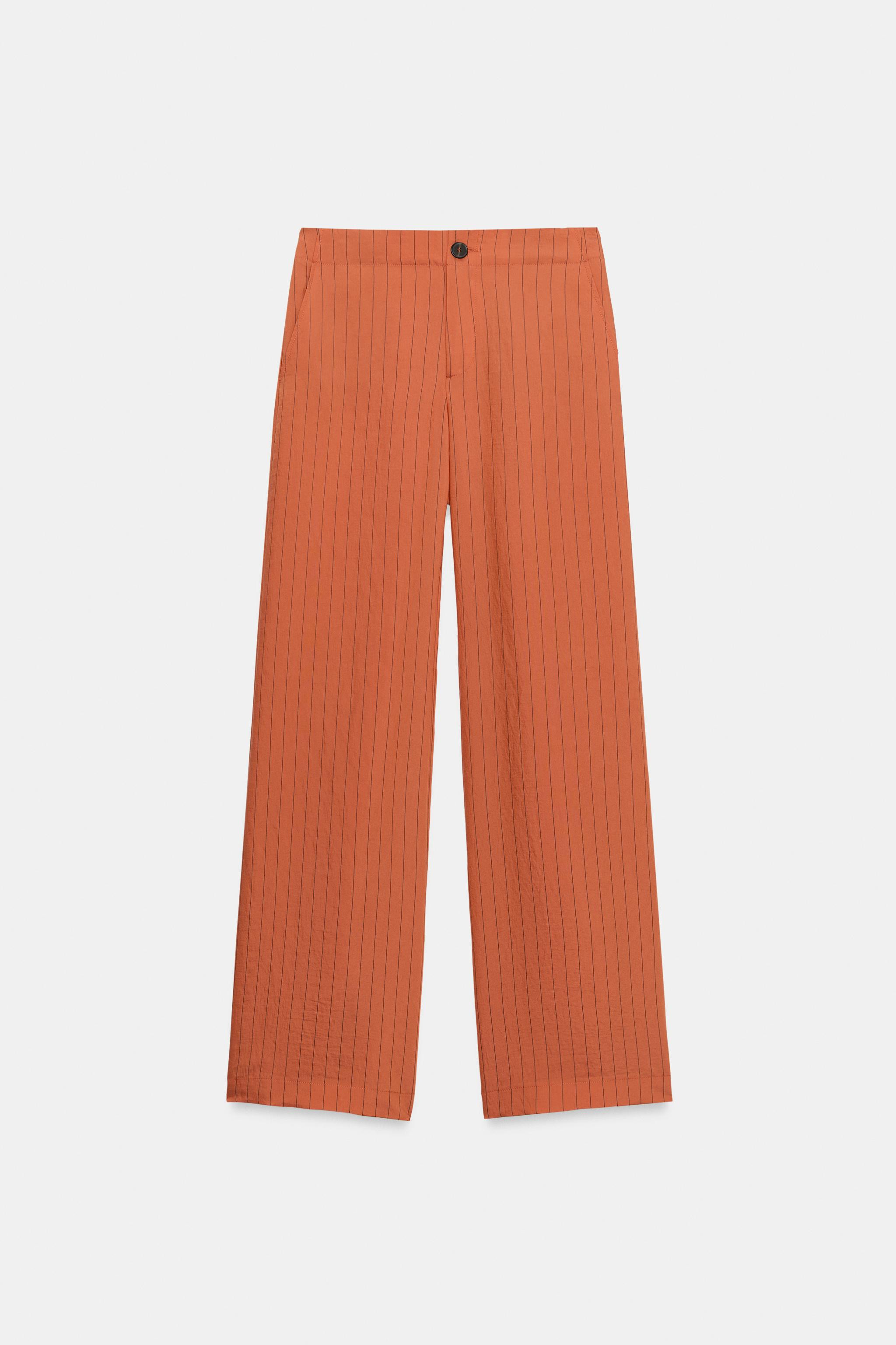 STRIPED STRAIGHT LEG PANTS | Zara Canada