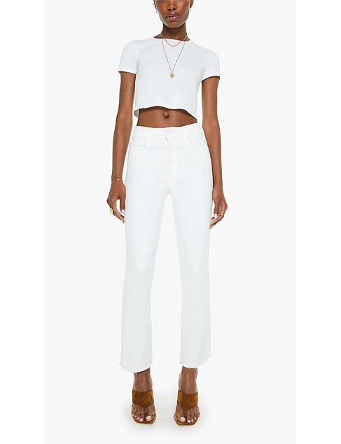 Mother the Hustler Ankle Fray Mini Boot High Rise Jean | David Jones | David Jones (Australia & New Zealand)