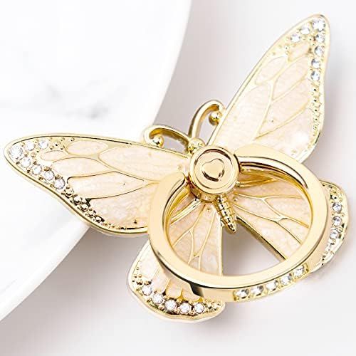 Cell Phone Ring Holder Stand with Crystal Stone and Enamel Process, Butterfly 360° Rotation Finger K | Amazon (US)