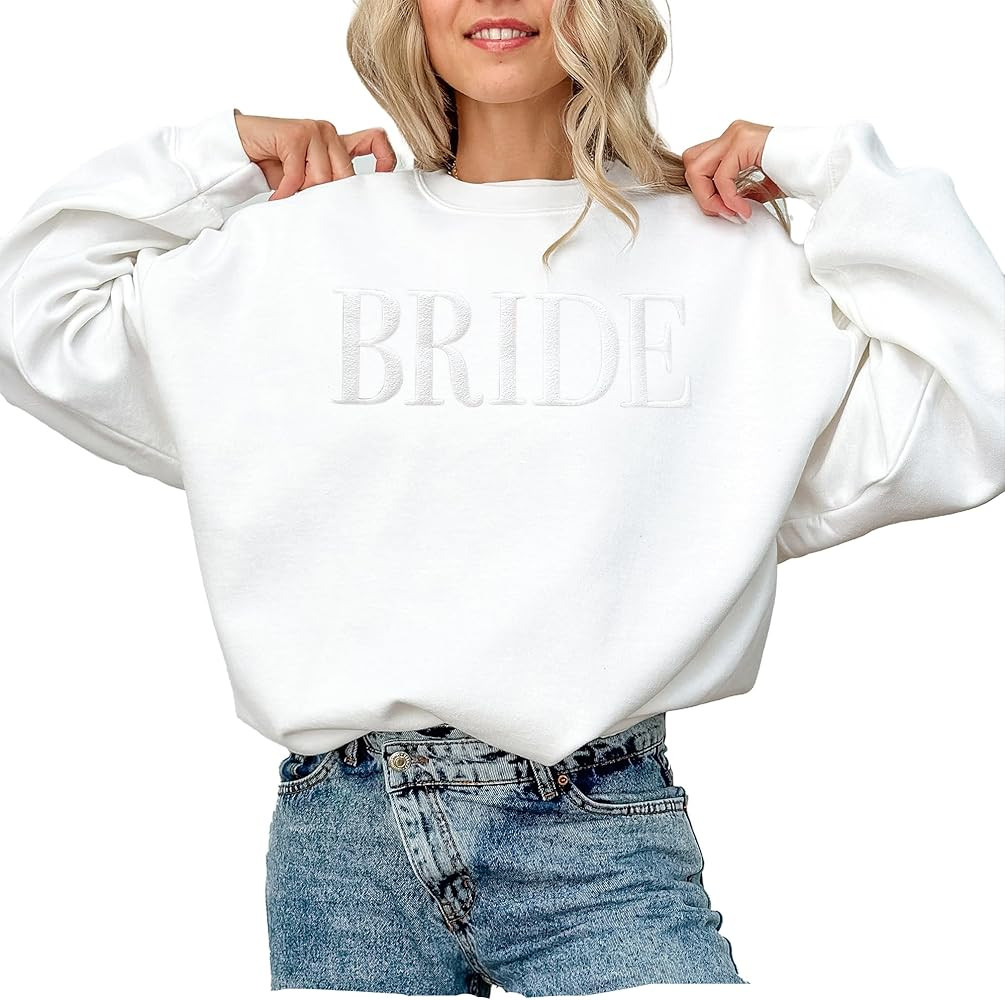 Bride Sweatshirt - Engagement Gift - Bride Sweatshirts For Women - Bride Crewneck Sweatshirt - We... | Amazon (US)