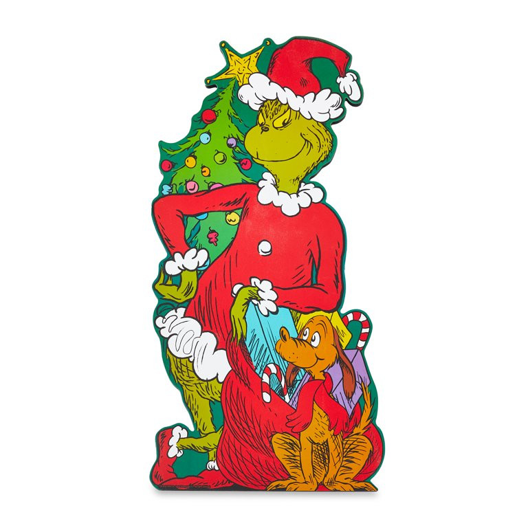 Dr. Seuss' The Grinch Who Stole Christmas, Grinch Holiday Door Greeter, 30 inches Tall, MDF, Mult... | Walmart (US)
