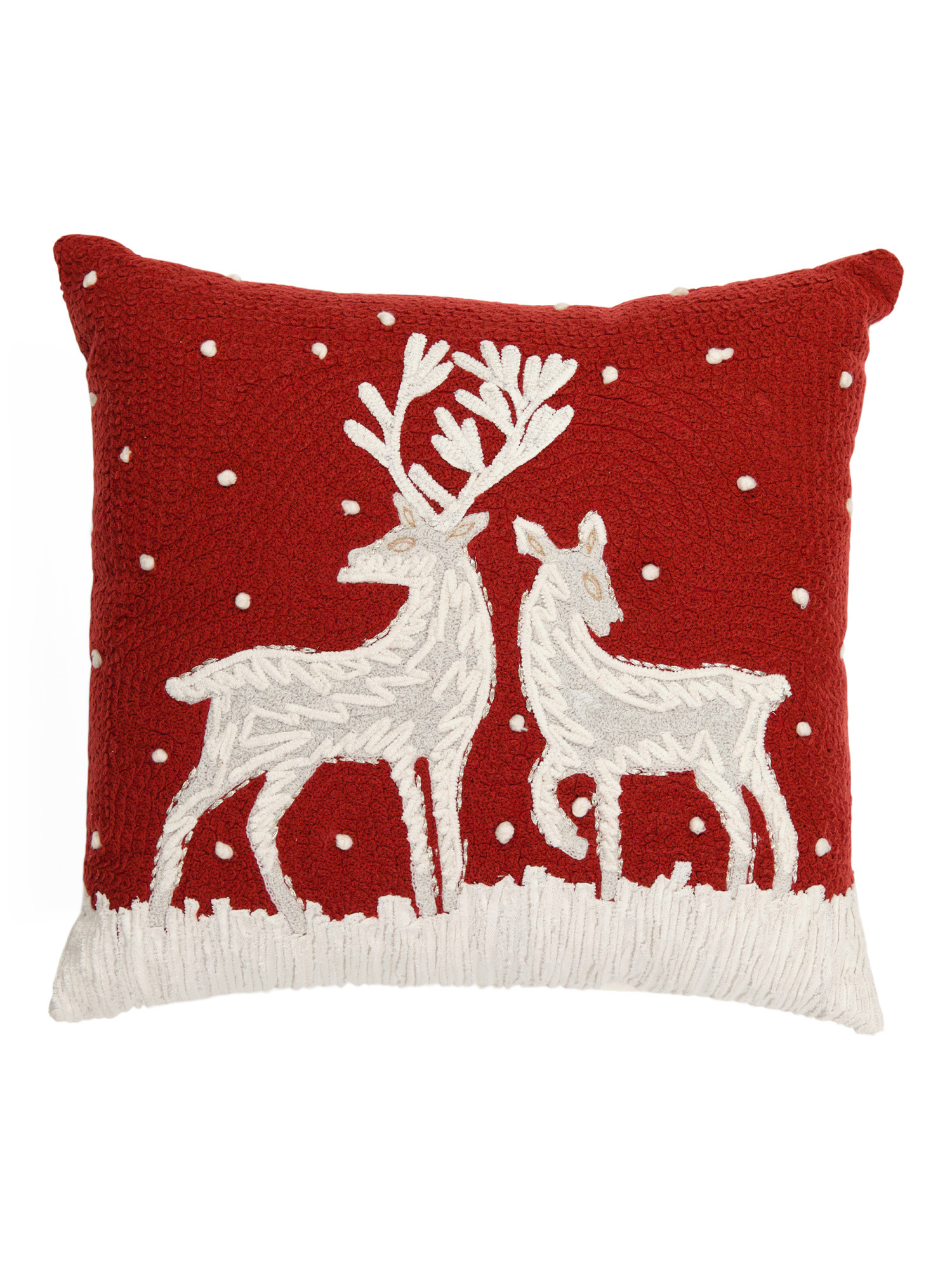 18x18 Embroidered Reindeers Pillow | TJ Maxx