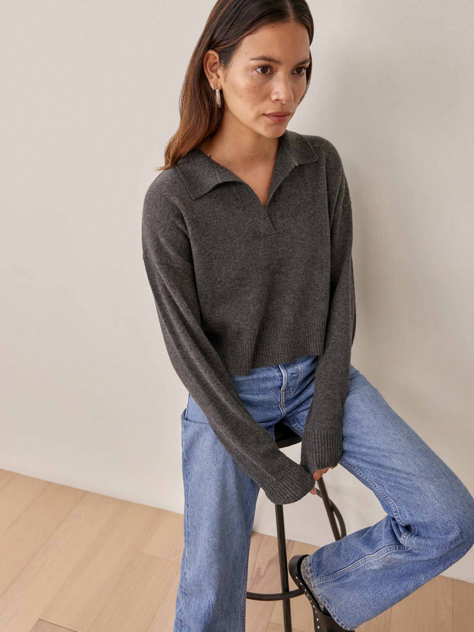 Cashmere Polo Sweater | Reformation (Global)