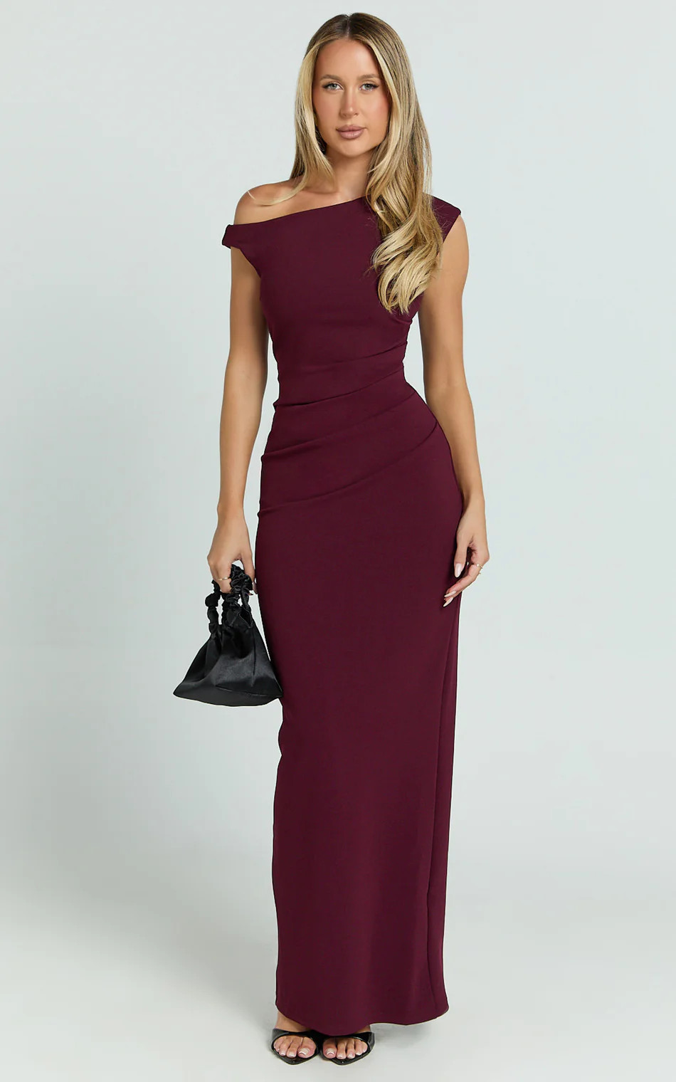 Genie Maxi Dress - Off The Shoulder Dress in Wine | Showpo (US, UK & Europe)