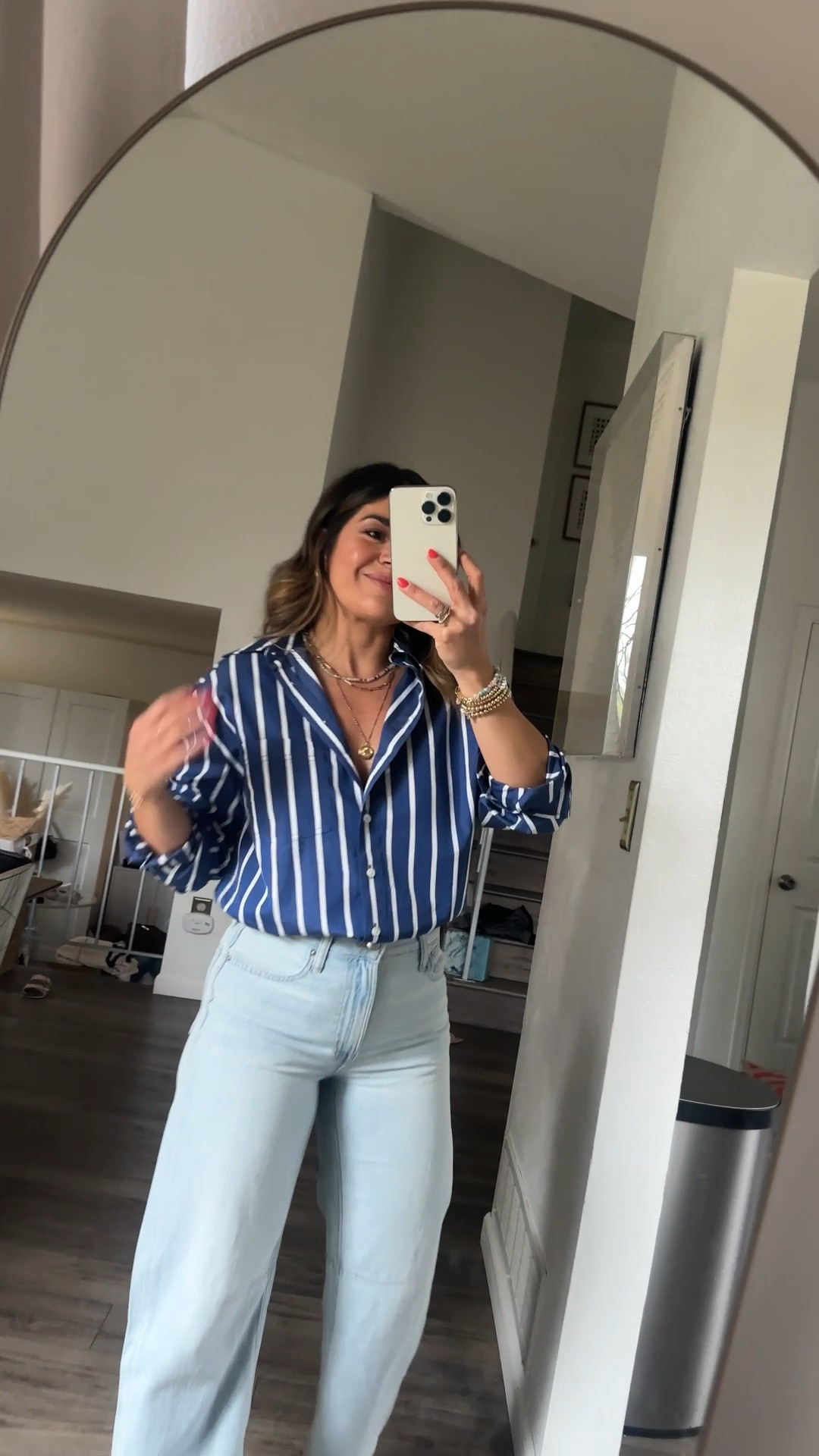 Take 20% off these @Madewell jeans right now!! They are made of airy denim and are so flattering and comfy!!
Shirt size small
Jeans size 24

#LTKootd #LTKxMadewell #LTKSaleAlert