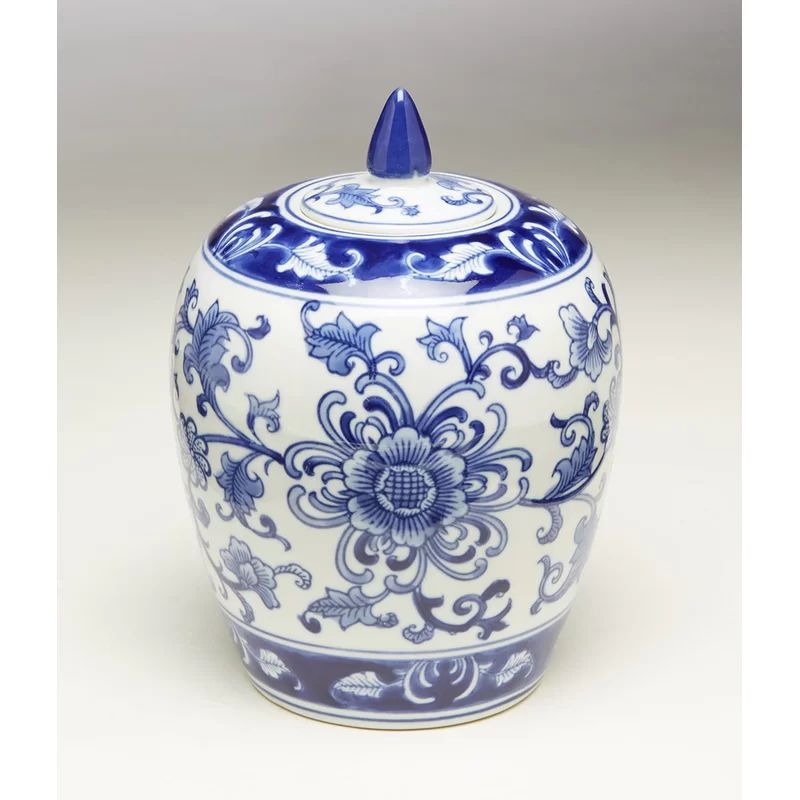 Blue/White 8'' Porcelain Ginger Jar | Wayfair North America