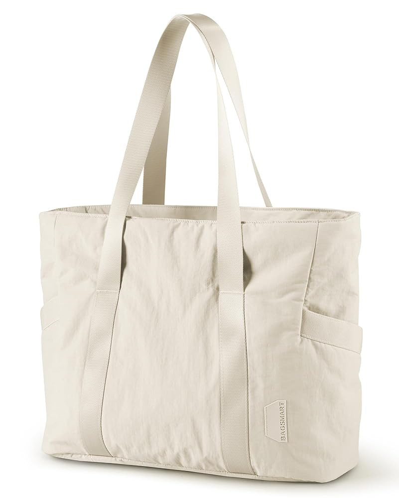 BAGSMART Tote Bag for Women with Zipper, Gym tote with Compartments, Work Tote Nurse Dance Yoga B... | Amazon (US)