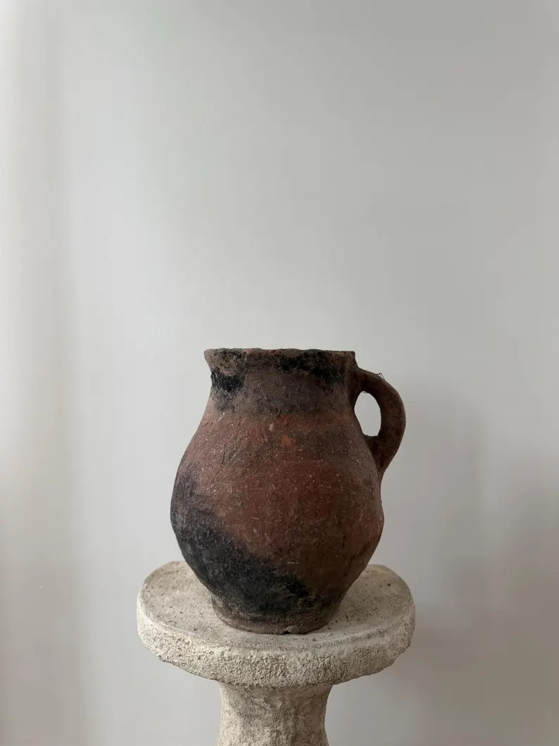 Antique Uraltu Pottery Vessel 1800s Anatolian Clay Pot Small Rustic Terracotta Pot Primitive Turk... | Etsy (Global)