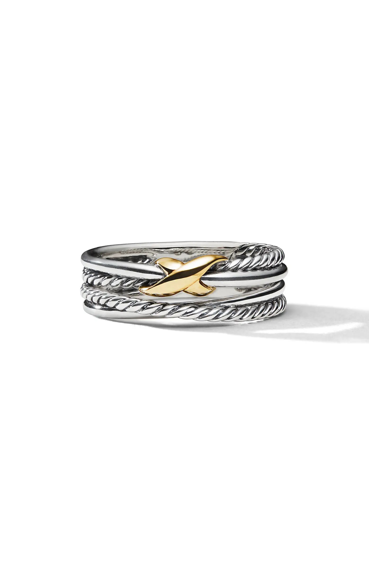 Crossover Two-Tone Stacked Ring | Nordstrom