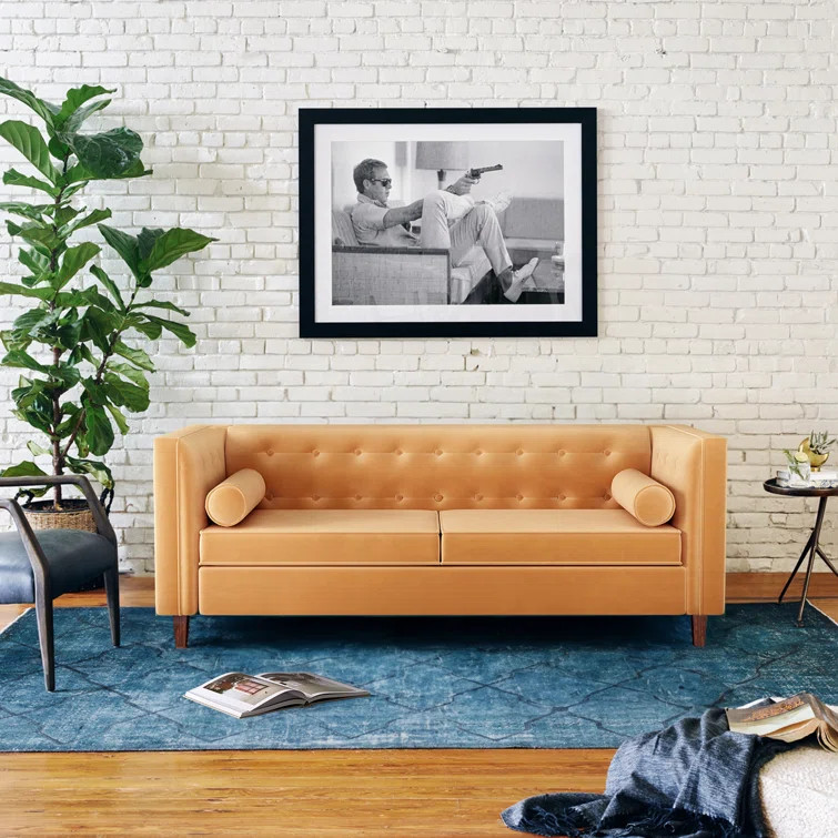 Ezeriah 77.8'' Velvet Sofa | Wayfair North America