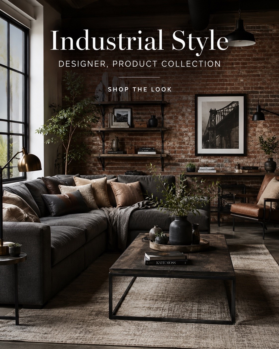 Industrial-inspired interiors with warm wood, black metal accents, textured neutrals, and collected details for a polished designer look. Shop the collection to bring this moody, elevated style home.

#LTKHome #LTKFinds #LTKStyleTip #IndustrialStyle #IndustrialDecor #InteriorDesignStyle #DesignerInspired #HomeDecorFinds #LivingRoomStyle #MoodyInteriors #ModernIndustrial #NeutralHomeDecor