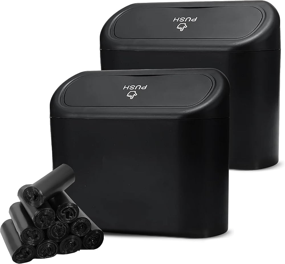 EcoNour Mini Car Trash Can for Side Door and Back seat with Lid (2 Pack) | Leakproof Car Garbage ... | Amazon (US)