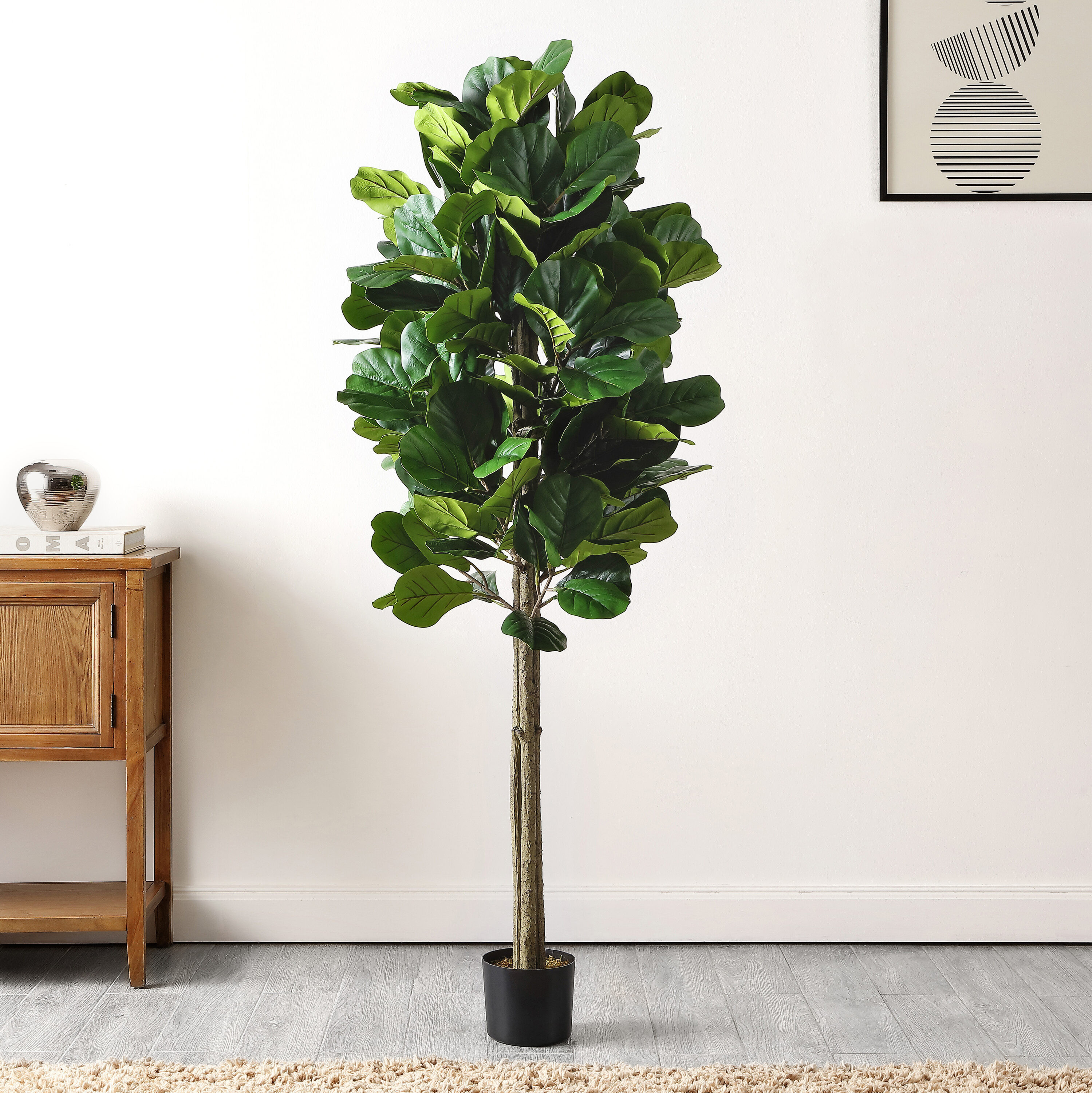 Safavieh Faux 72 Inch Potted Fiddle Leaf Fig Tree Polyester one_size | FXP2004A | Lowe's